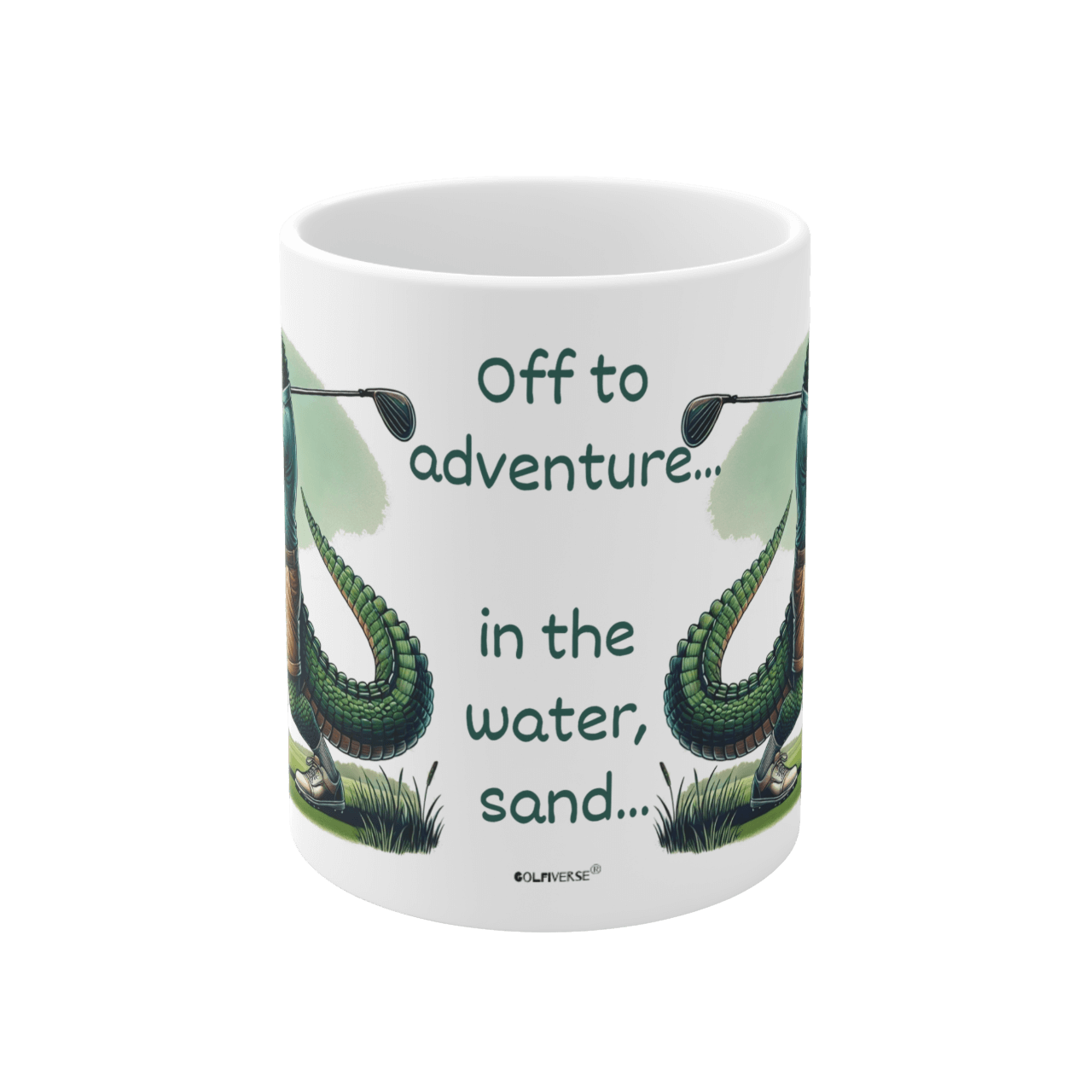 ORCA Keramik Kaffee-Becher: Golfender Alligator | 11oz, 15oz