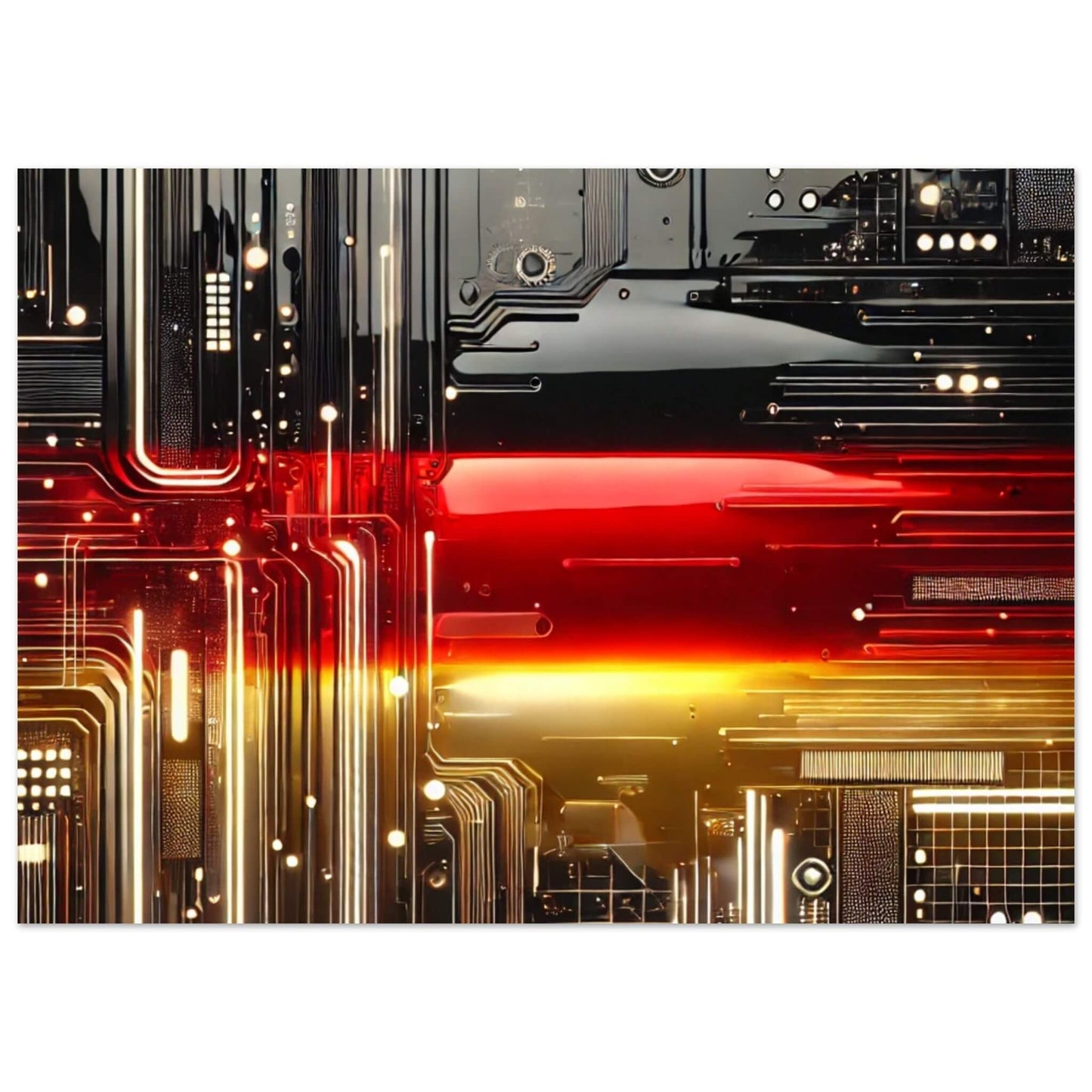 Cyber Circuit Deutschland Edition – Techno-Kunst mit Schwarz-Rot-Gold Akzenten