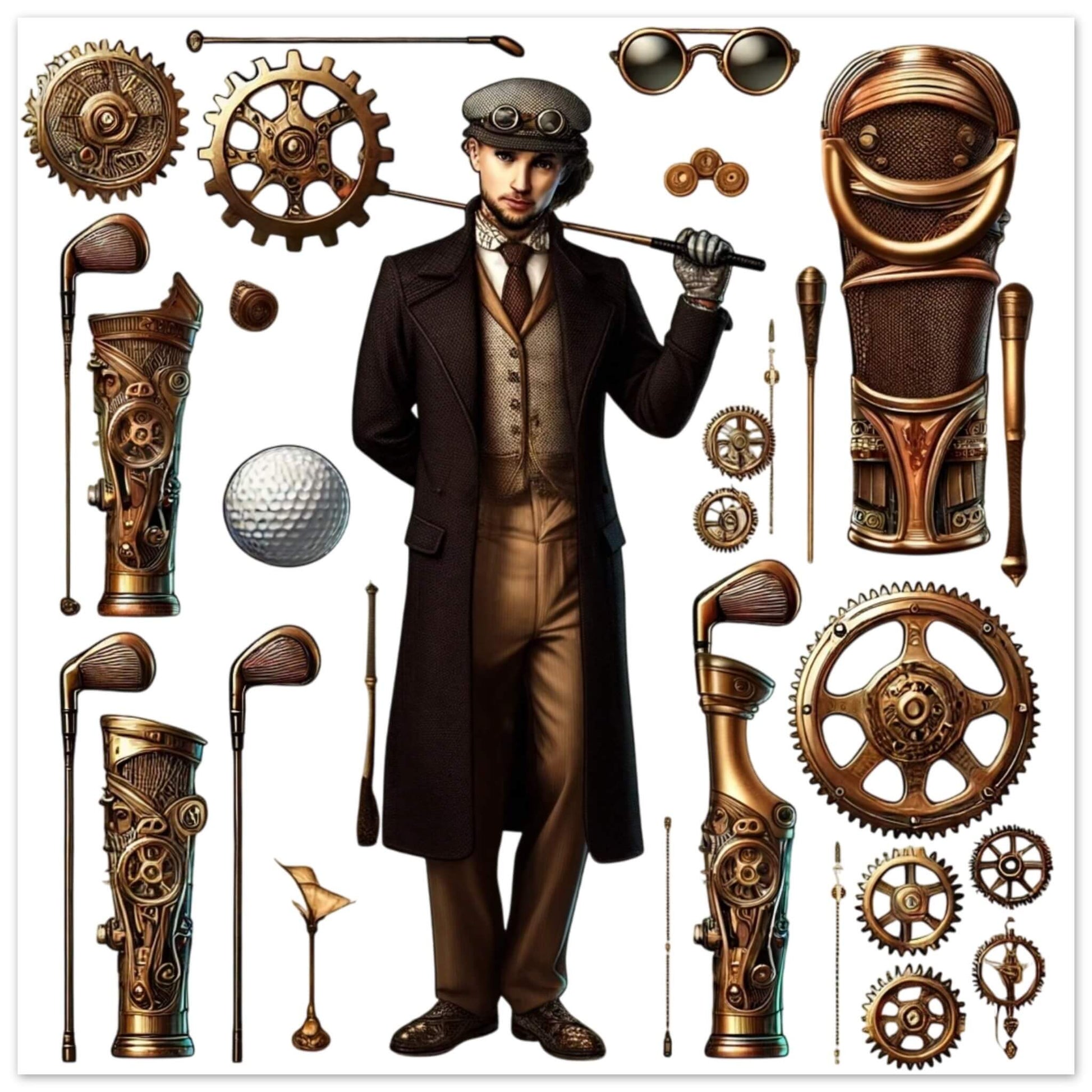 Steampunk Golf Ensemble - Elegantes Design auf Aluminium - Teil 1