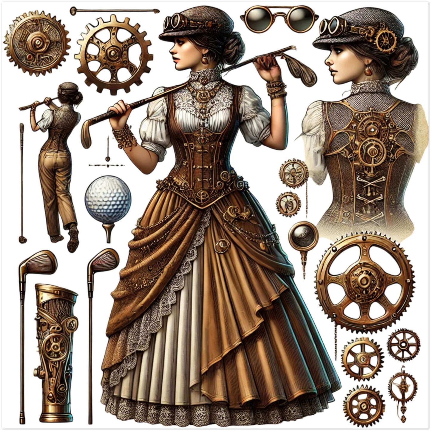 Steampunk Golf Ensemble - Elegantes Design auf Aluminium - Teil 2
