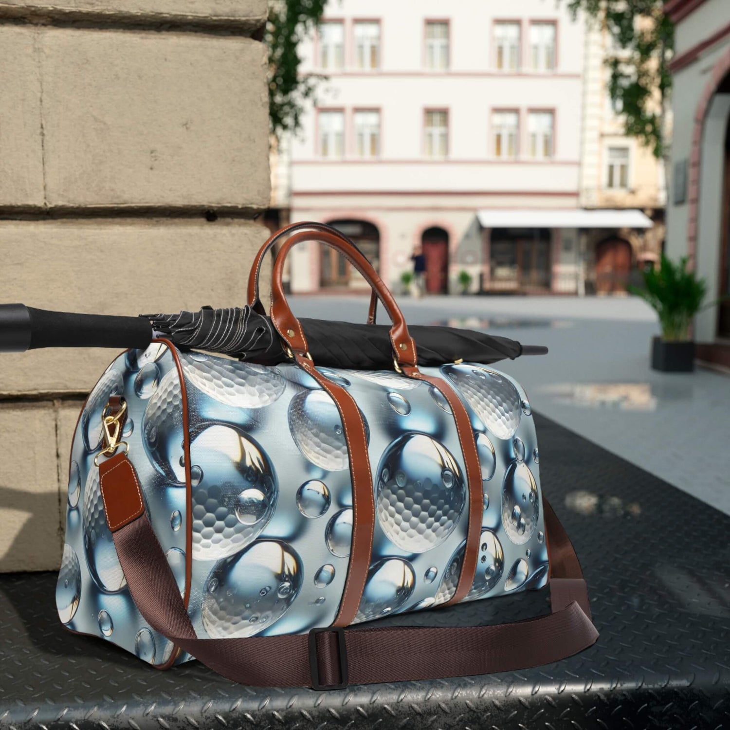 Elegante wasserdichte Freizeit- und Reisetasche: Golfballdesign in 3D-Optik