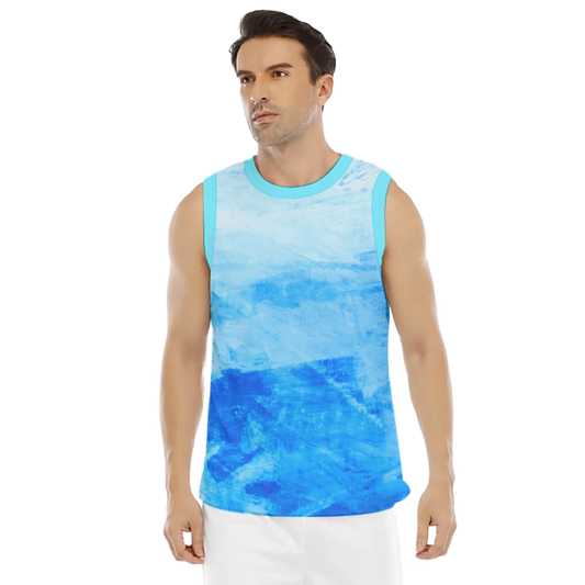 Fitness Tanktop für Herren mit blauem Farbverlauf