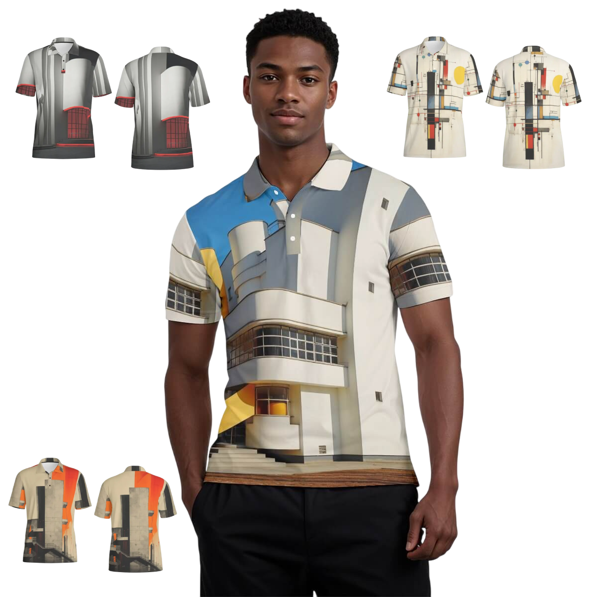 Jersey Golf Polo-Shirt für Herren | Architektur-Design