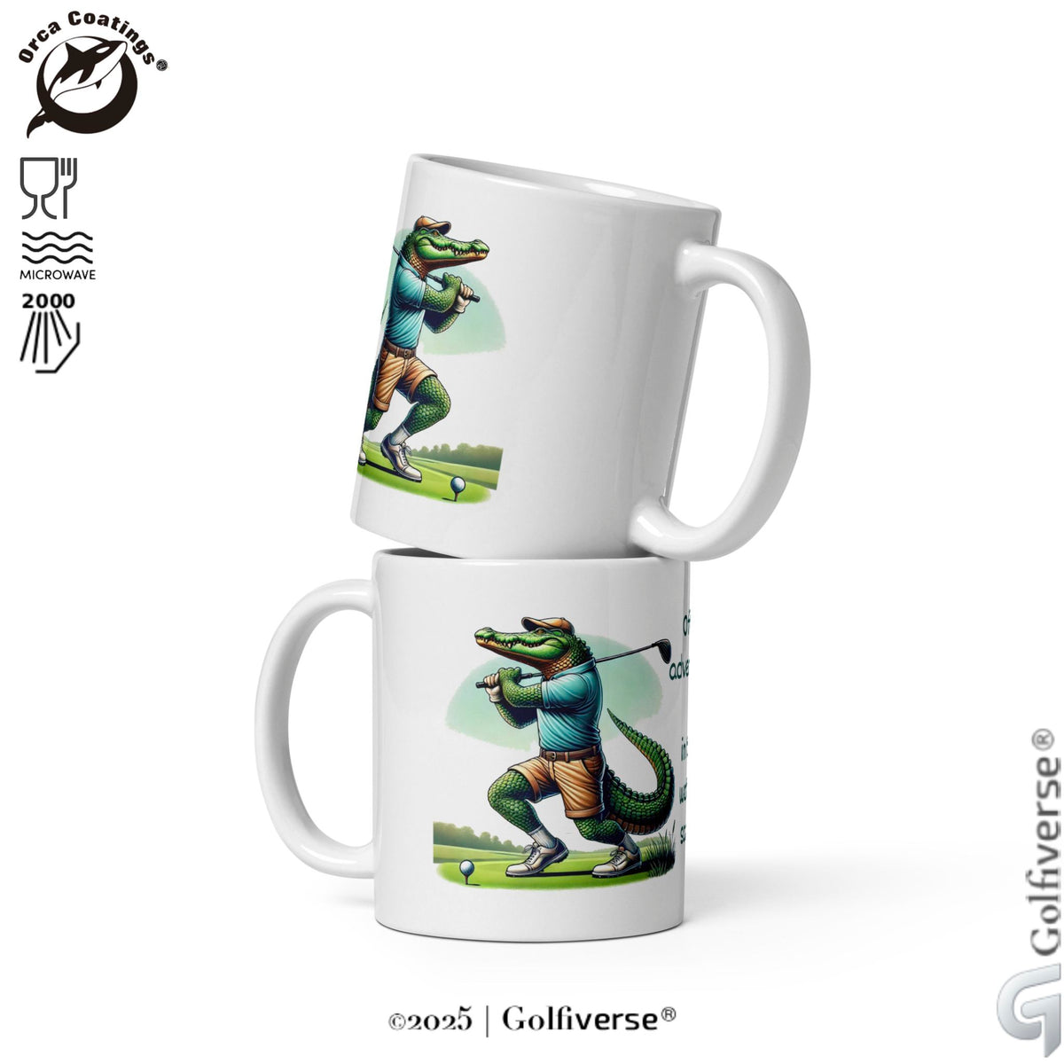 Golfender_Alligator_Kaffeebecher_aus Keramik
