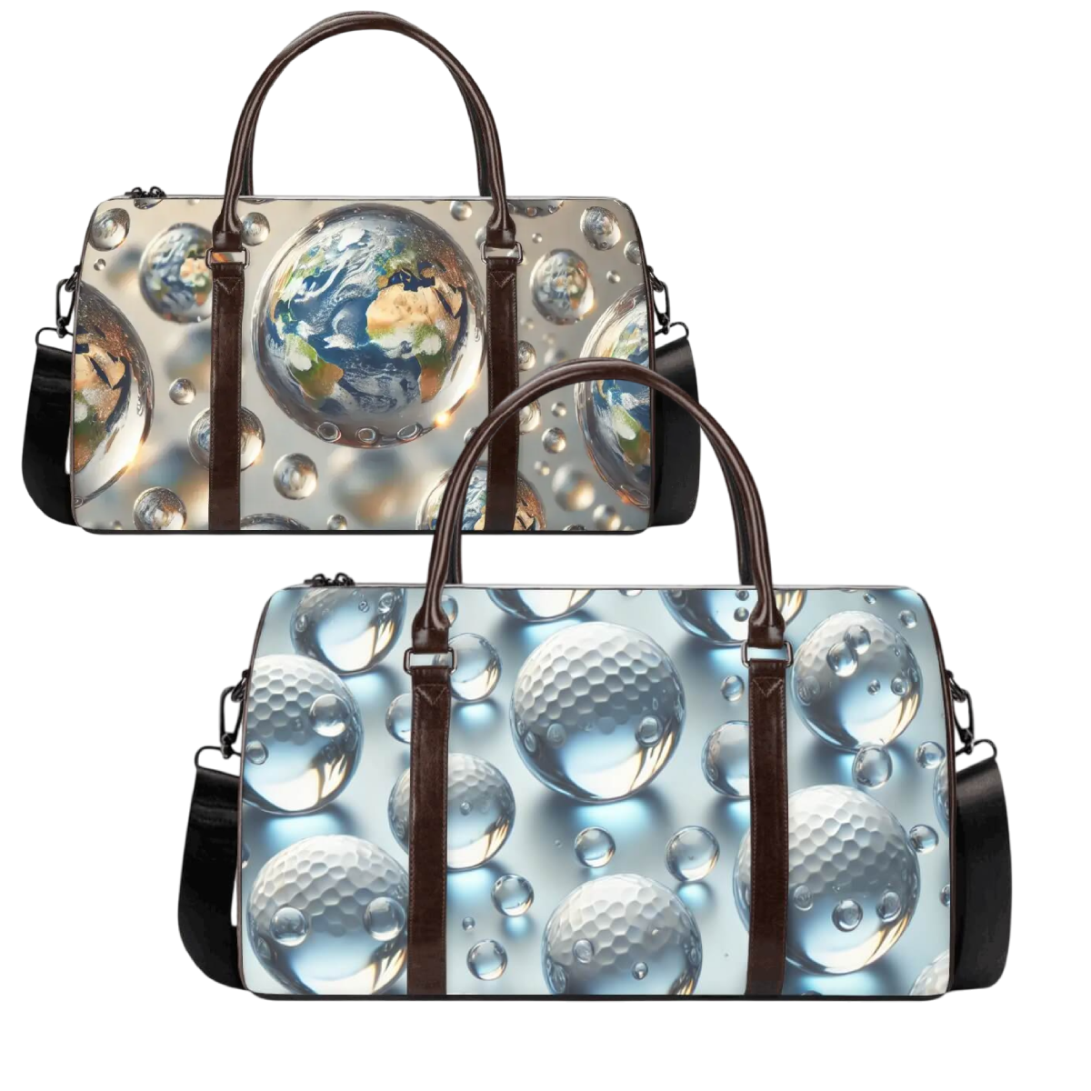 Freizeit- und Reisetasche in 3D Wasserblasenoptik